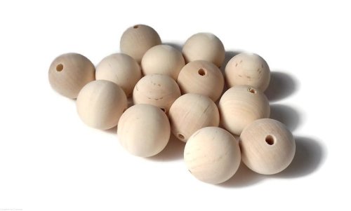 Koraliki drewniane MAKRAMA 25 mm 10 szt 