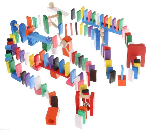 Domino drewniane zestaw 407 elementów ZABAWKA EDUKACYJNA