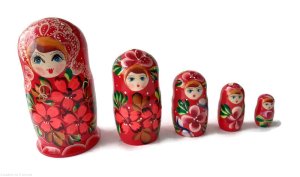 MATRIOSZKA duża drewniana 5w1 Montessori 