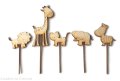 SAFARI drewniany mały topper 10 cm - ZESTAW 5 sztuk 
