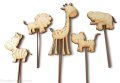 SAFARI drewniany mały topper 10 cm - ZESTAW 5 sztuk 