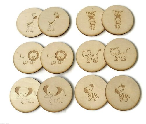 Gra memory 12 elementów Montessori - 4 wzory