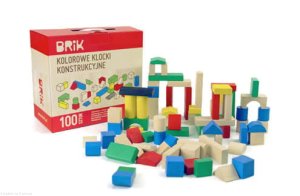 Klocki drewniane malowane 100 sztuk POLSKIE Brik