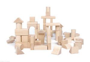 Klocki drewniane naturalne 100 sztuk POLSKIE Brik