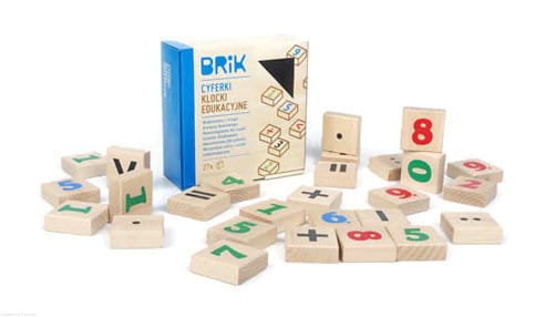 Cyferki drewniane NAUKA LICZENIA klocki POLSKIE Brik 
