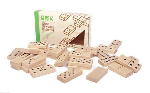 DOMINO drewniane tradycyjne Klocki POLSKIE Brik 
