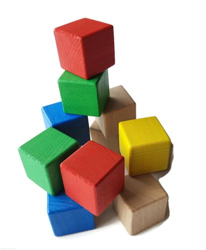 Klocki drewniane DUŻE malowane 12 sztuk POLSKIE Brik