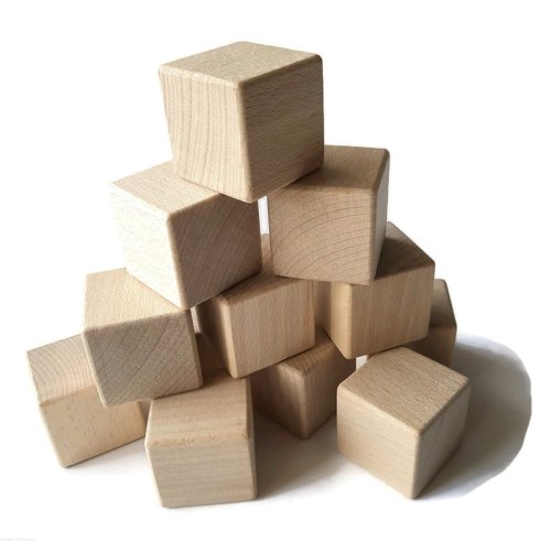 Klocki drewniane DUŻE naturalne 12 sztuk POLSKIE Brik