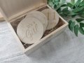Tabliczki do zdjęć zestaw imienny  XXL w pudełku Sesja foto Baby Shower
