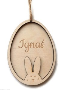 Zawieszka świąteczna Z IMIENIEM zajączek pisanka Wielkanoc