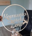 KOMUNIA ŚWIĘTA Duże koło ze sklejki 38 cm 
