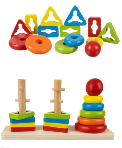 Piramida drewniana sorter zabawka Montessori