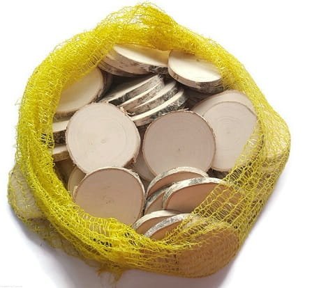 Plaster drewna Brzoza zestaw 50 szt szlifowane krążki EKO 8-10 / 1 cm