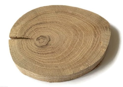 Plaster drewna Dąb BEZ KORY szlifowany 8-12 cm / 1 cm z pęknięciem