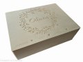 Skrzynka drewniana z grawerem Metryczka Chrzest  40x30 cm 