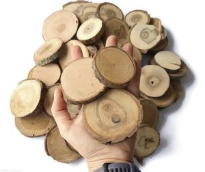 Plastry drewna miks gatunków nieszlifowane 5-8 cm / 1 cm ZESTAW 50 szt - II gatunek