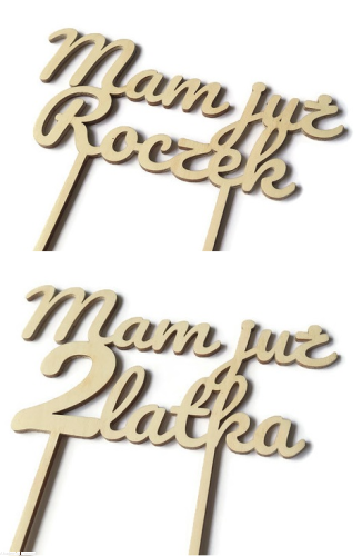 Topper urodziny dziecka 17 cm WYBÓR WIEKU