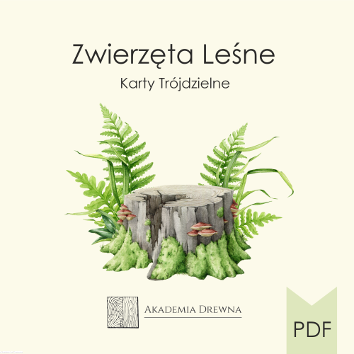 Karty trójdzielne zwierzęta LEŚNE - produkt cyfrowy do wydruku