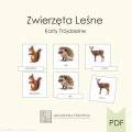 Karty trójdzielne zwierzęta LEŚNE - produkt cyfrowy do wydruku