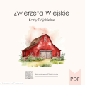 Karty trójdzielne zwierzęta WIEJSKIE- produkt cyfrowy do wydruku