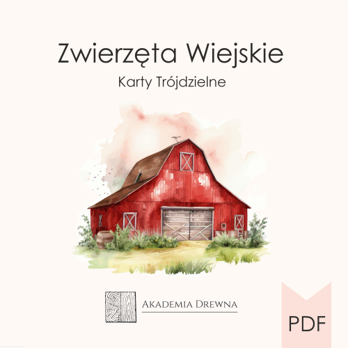 Karty trójdzielne zwierzęta WIEJSKIE- produkt cyfrowy do wydruku
