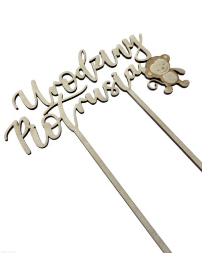 SAFARI "Urodziny + imię" drewniany duży topper 