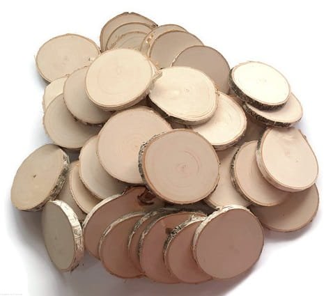 Plaster drewna Brzoza zestaw 50 szt szlifowane krążki EKO 10-12 / 1 cm