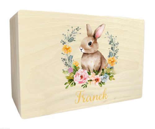 Skrzynka drewniana WIELKANOC 30x20 cm PREZENT nadruk UV kolorowy  RÓŻNE WZORY