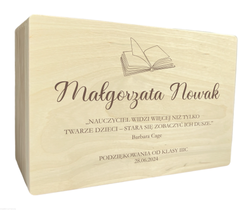 Pudełko drewniane Dzień Nauczyciela, Zakończenie roku 30x20 cm