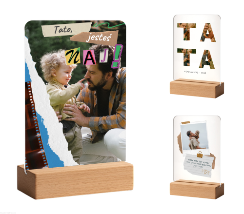 Statuetka dla Taty z TWOIM ZDJĘCIEM Dzień Ojca podziękowania RÓŻNE WZORY