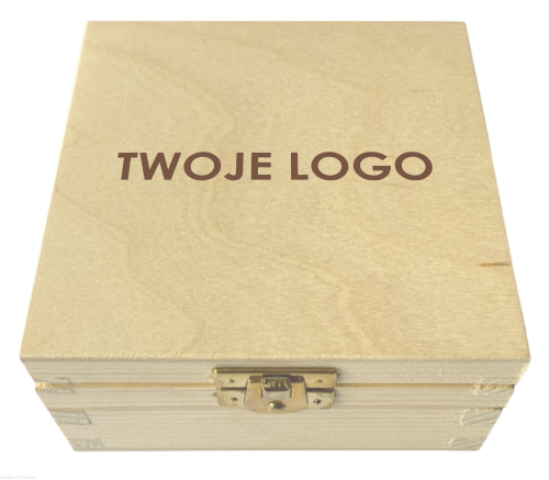 Pudełko drewniane Z GRAWEREM Twoje LOGO Twój GRAWER 12x12 cm