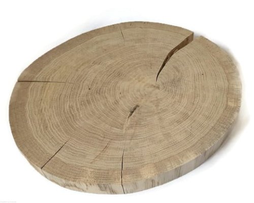 Plaster drewna Dąb BEZ KORY szlifowany 35-40 cm / 2,5 cm z pęknięciem