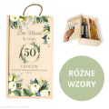 Skrzynka drewniana podwójna z NADRUKIEM UV na PREZENT urodziny  wino alkohol miody