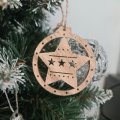 Bombki drewniane 10 sztuk ażurowe Boże Narodzenie