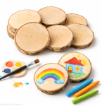 Plaster drewna MAGNES  6-8 / 1 cm DIY brzoza nieszlifowana zestaw 10 szt