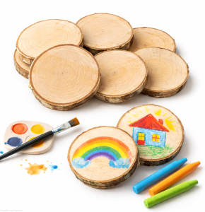 Plaster drewna MAGNES  6-8 / 1 cm DIY brzoza nieszlifowana zestaw 10 szt