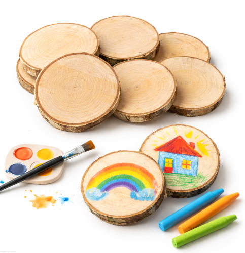 Plaster drewna MAGNES  6-8 / 1 cm DIY brzoza nieszlifowana zestaw 10 szt