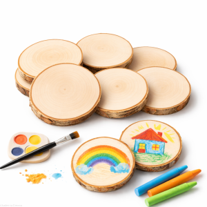 Plaster drewna MAGNES  6-8 / 1 cm DIY brzoza szlifowana zestaw 10 szt