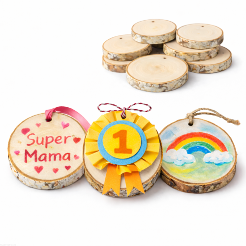 Plaster drewna MEDAL 10-12 / 1 cm DIY brzoza szlifowana zestaw 10 szt