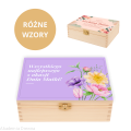 Pudełko drewniane MAMA Dzień Matki 22x16 cm PREZENT nadruk UV kolorowy  RÓŻNE WZORY