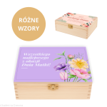 Pudełko drewniane MAMA Dzień Matki 22x16 cm PREZENT nadruk UV kolorowy  RÓŻNE WZORY
