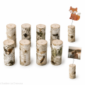Pieńki brzozowe 15 cm, z otworem do dekoracji / prac kreatywnych DIY - zestaw 8 sztuk 