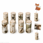 Pieńki brzozowe 15 cm, z otworem do dekoracji / prac kreatywnych DIY - zestaw 8 sztuk 