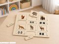 Ślady zwierząt LAS kolorowe zwierzęta leśne układanka Montessori