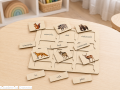 Ślady zwierząt LAS kolorowe zwierzęta leśne układanka Montessori